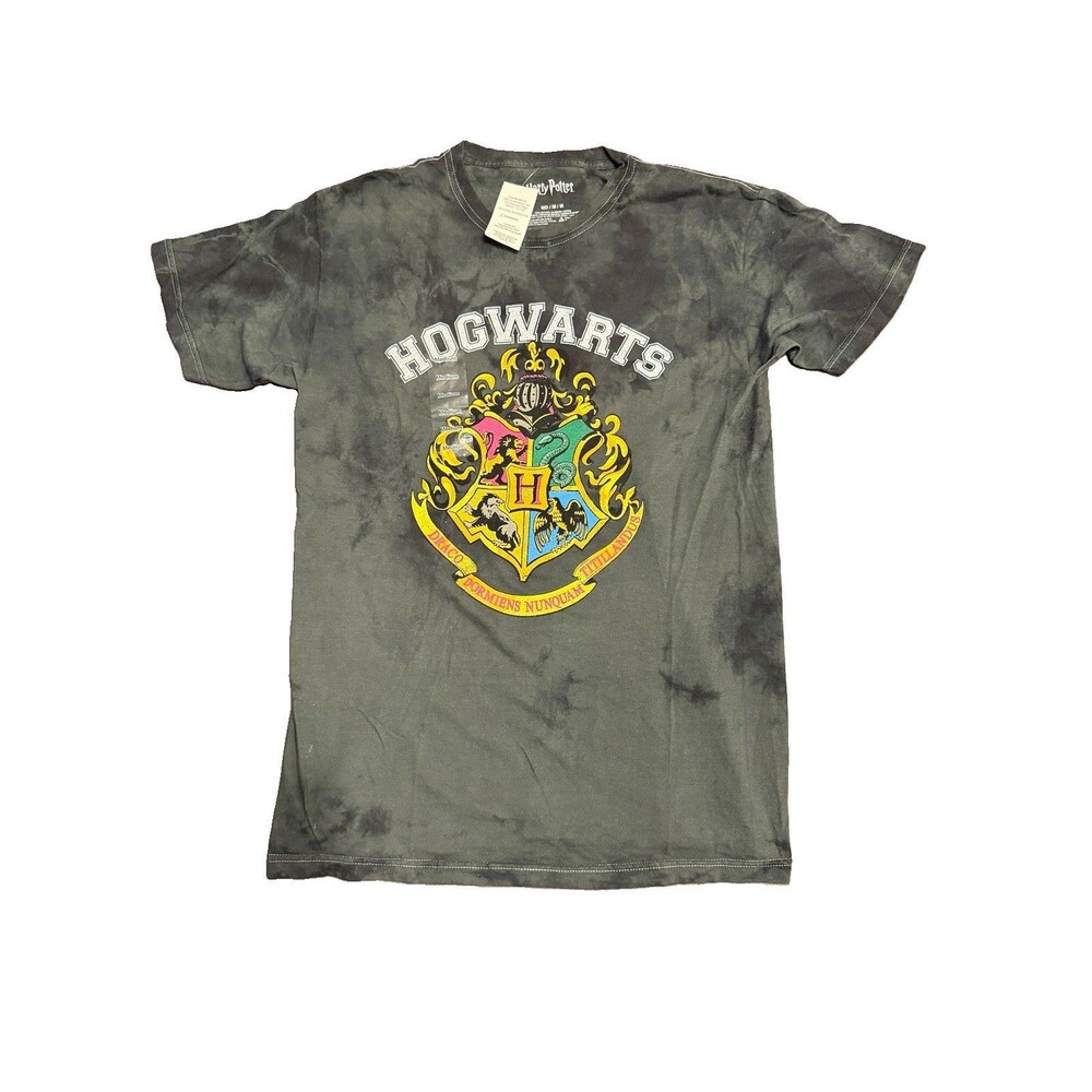 Harry Potter Hogwarts School Crest Logo & Motto Men’s Medium Graphic T-Shirt